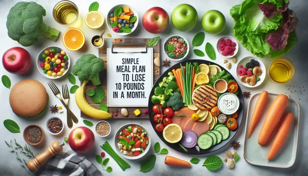 img of simple meal plan to lose 10 pounds in a month